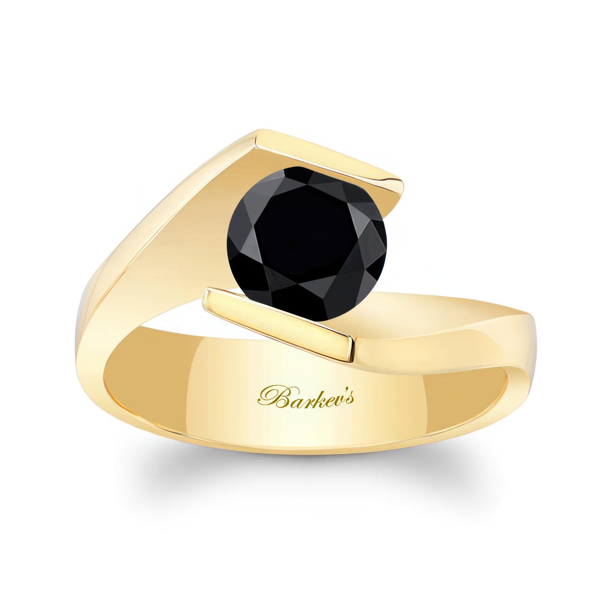 Tension Solitaire Black Diamond Ring