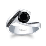 Tension Setting Black Diamond Ring