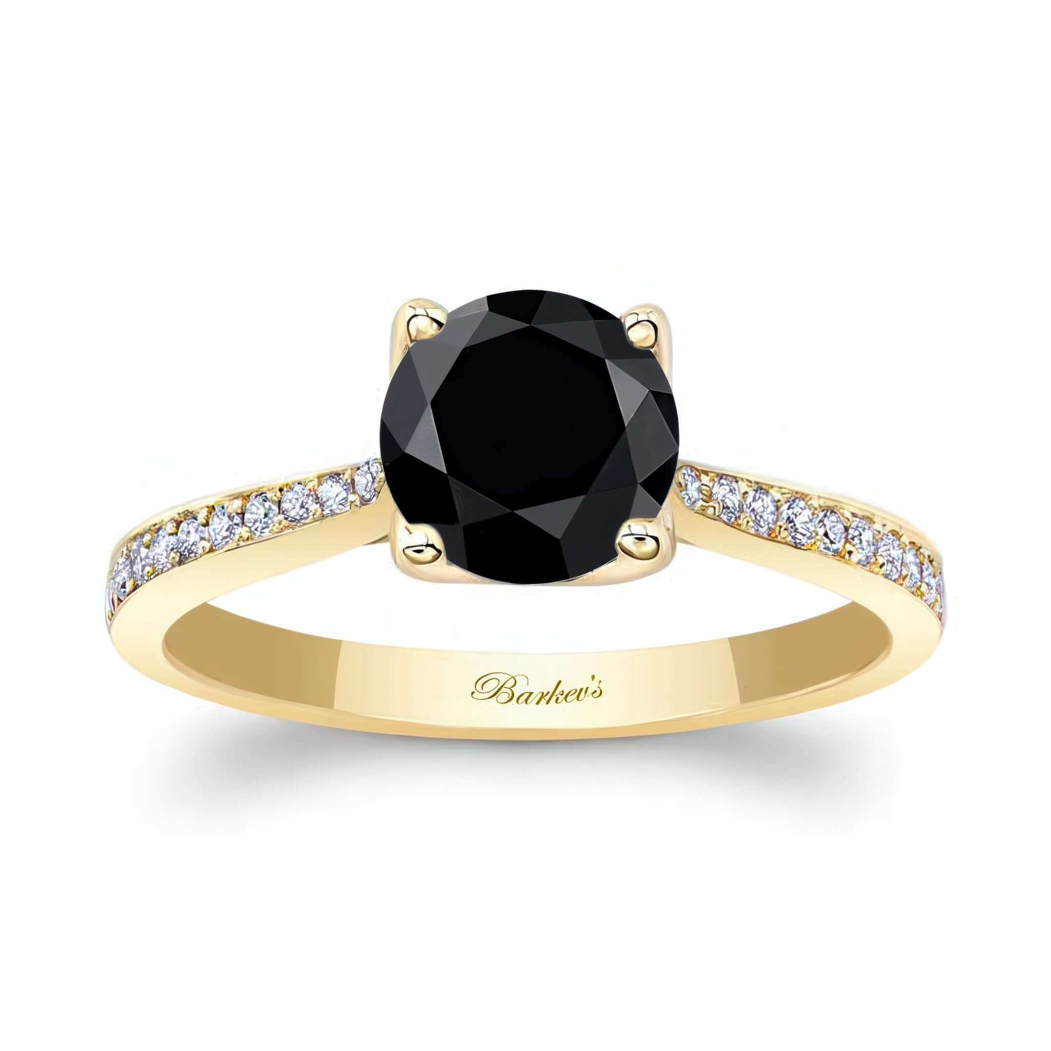 Classic Black And White Diamond Engagement Ring