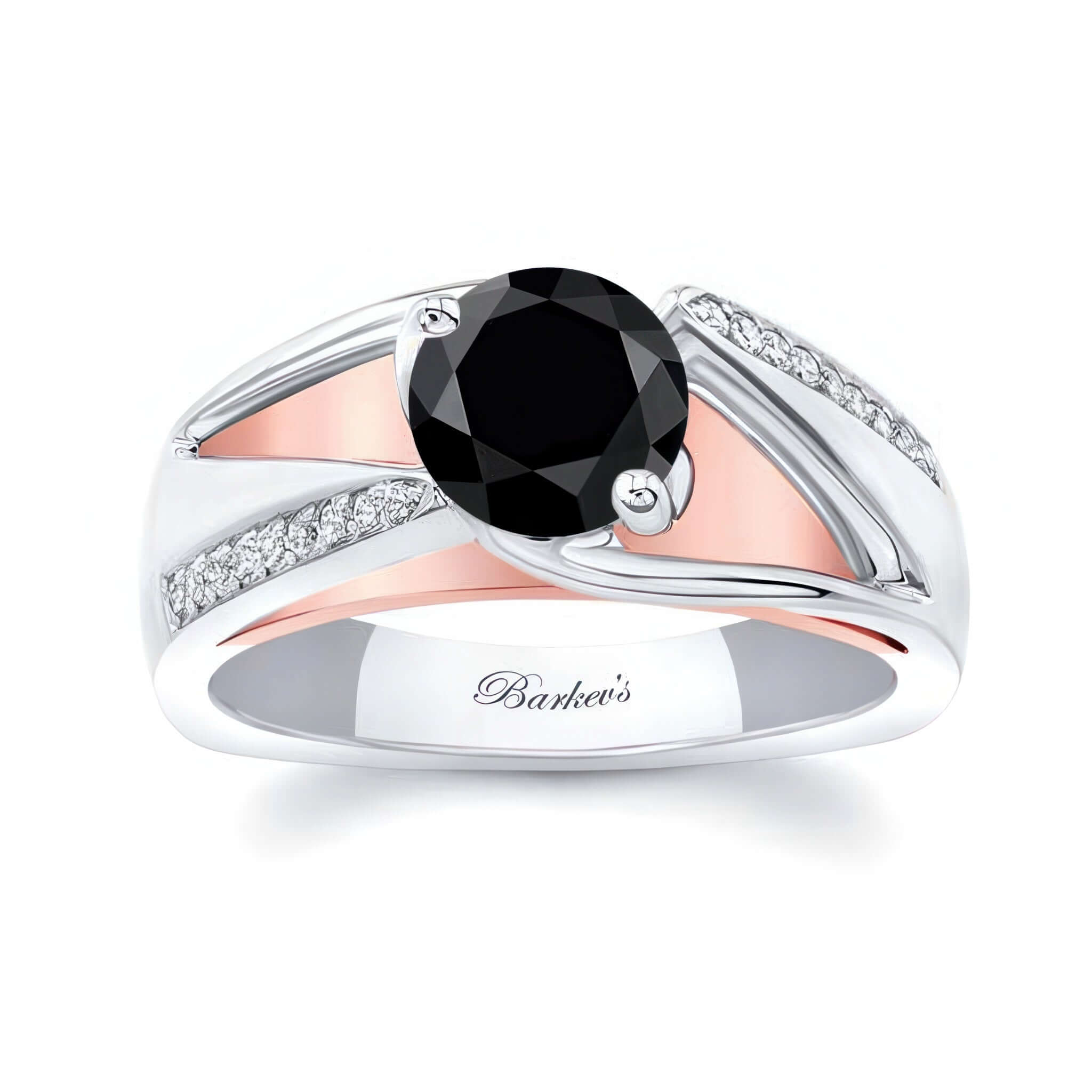 Pave Black And White Diamond Ring