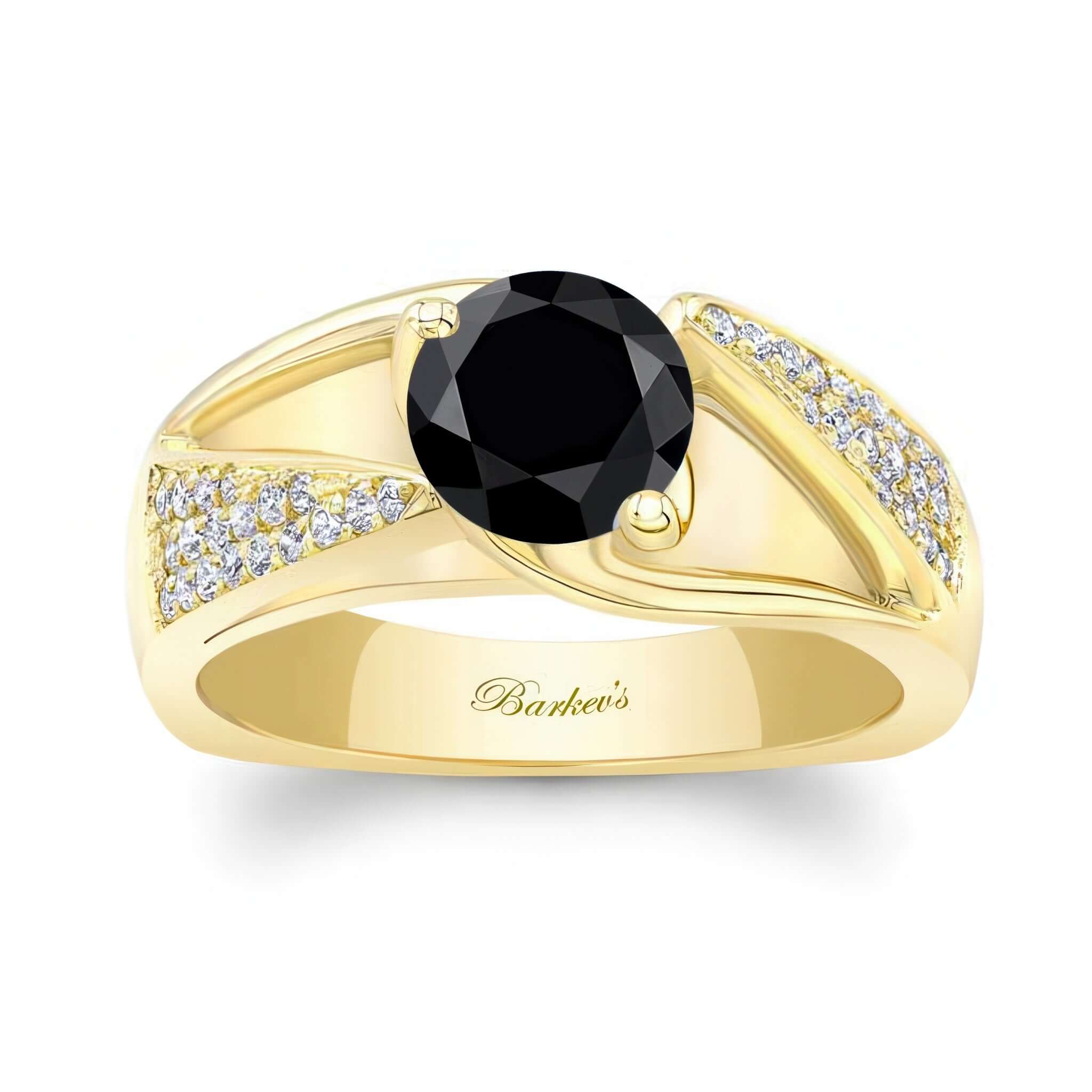 3 Row Black And White Diamond Ring