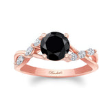 Black And White Diamond Marquise Accent Ring