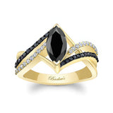 Black Diamond Marquise Ring