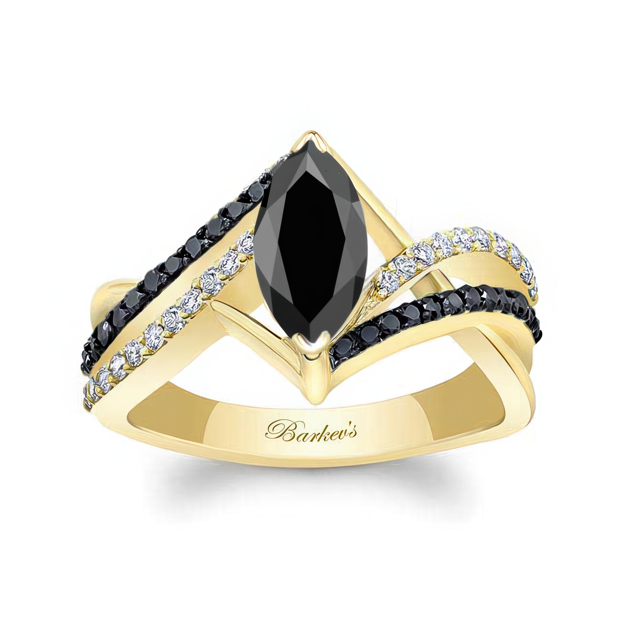 Black Diamond Marquise Ring