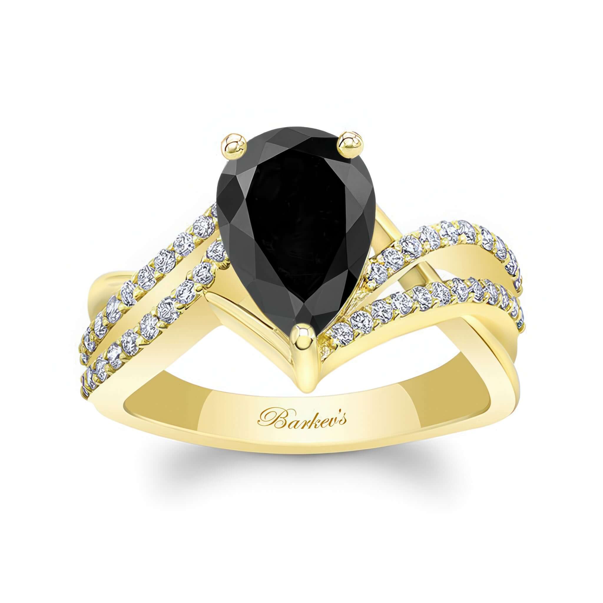 Black And White Diamond Teardrop Ring