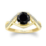 Black And White Diamond Criss Cross Ring