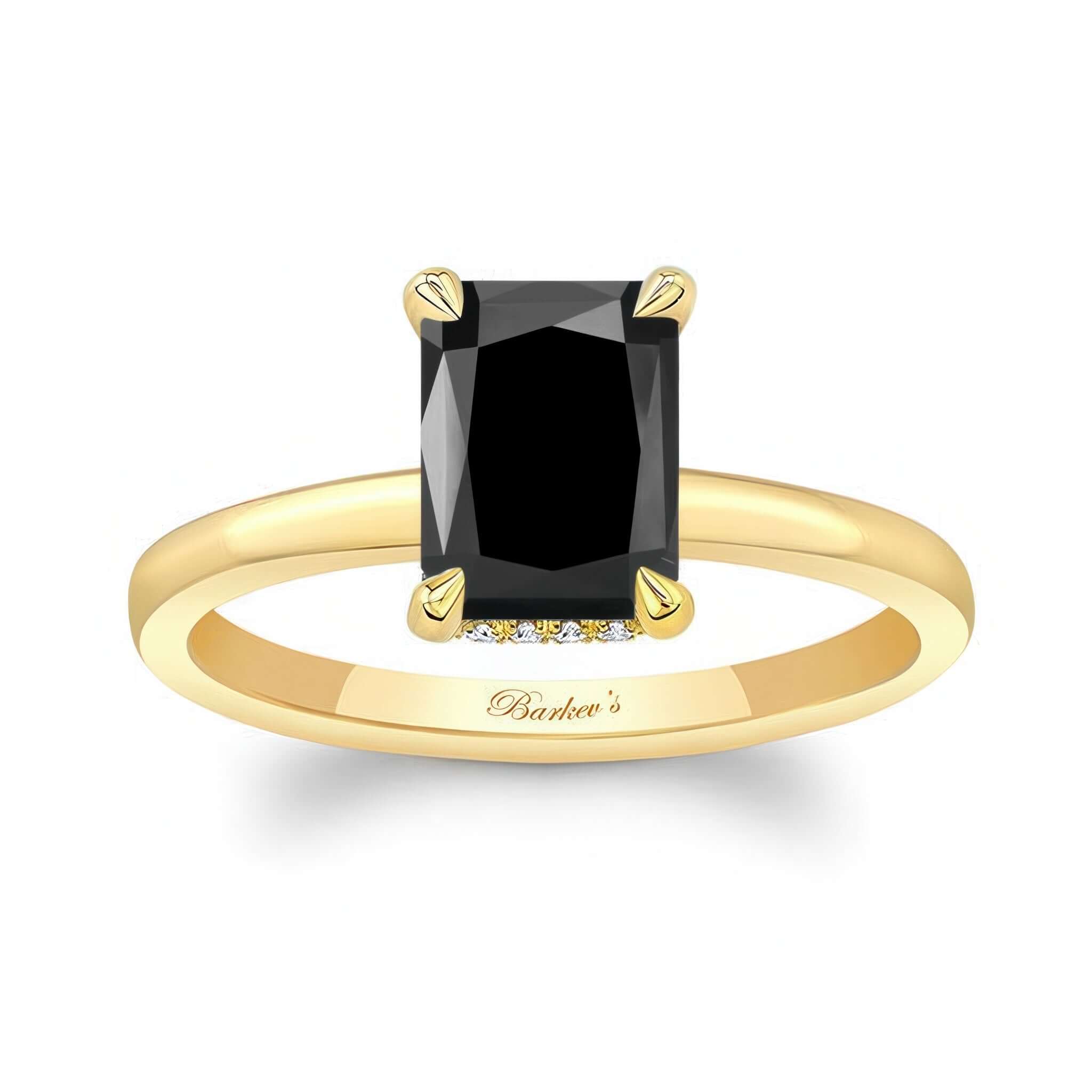 Radiant Cut Black And White Diamond Engagement Ring