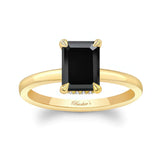 Lia Emerald Cut Black And White Diamond Engagement Ring
