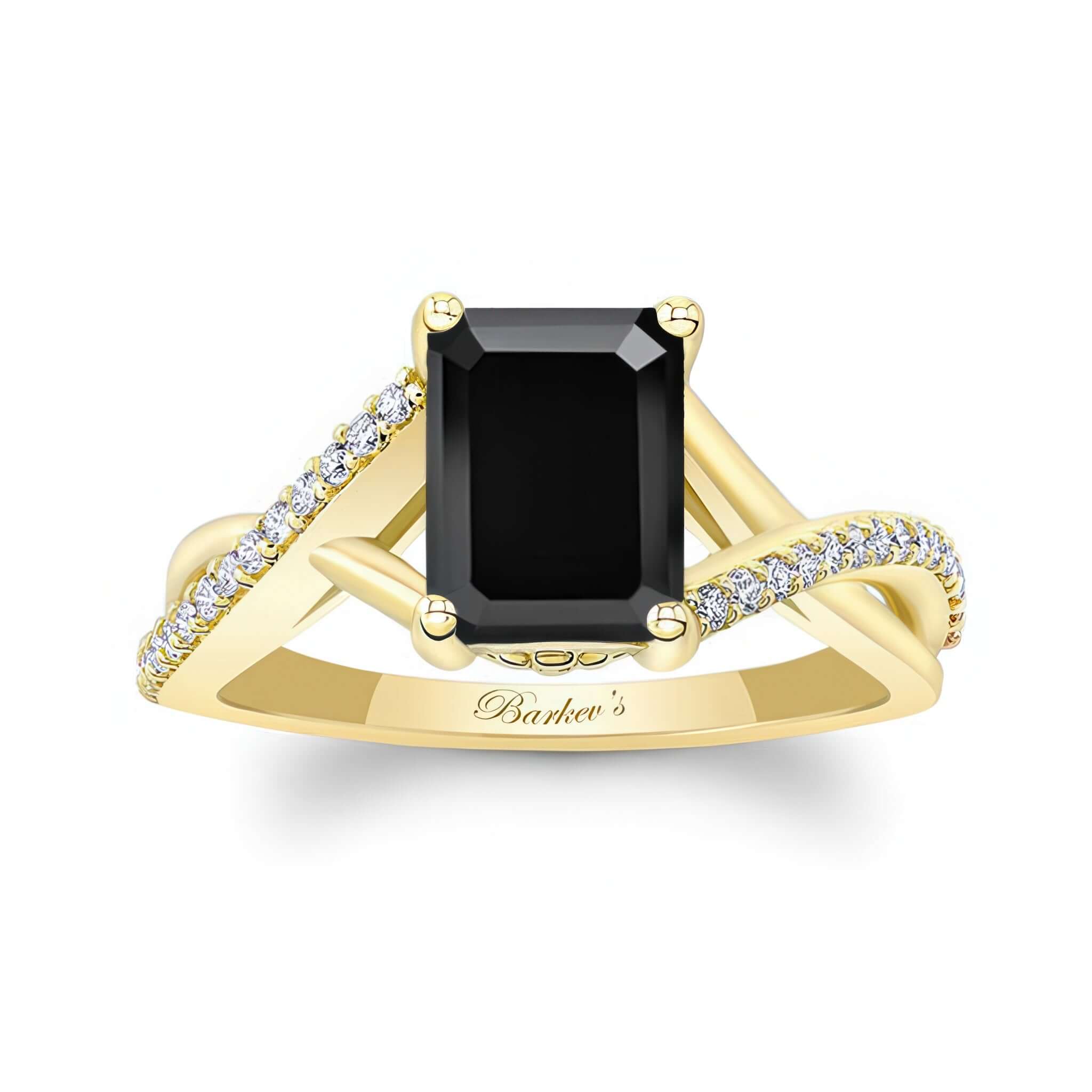 2 Carat Emerald Cut Black And White Diamond Ring