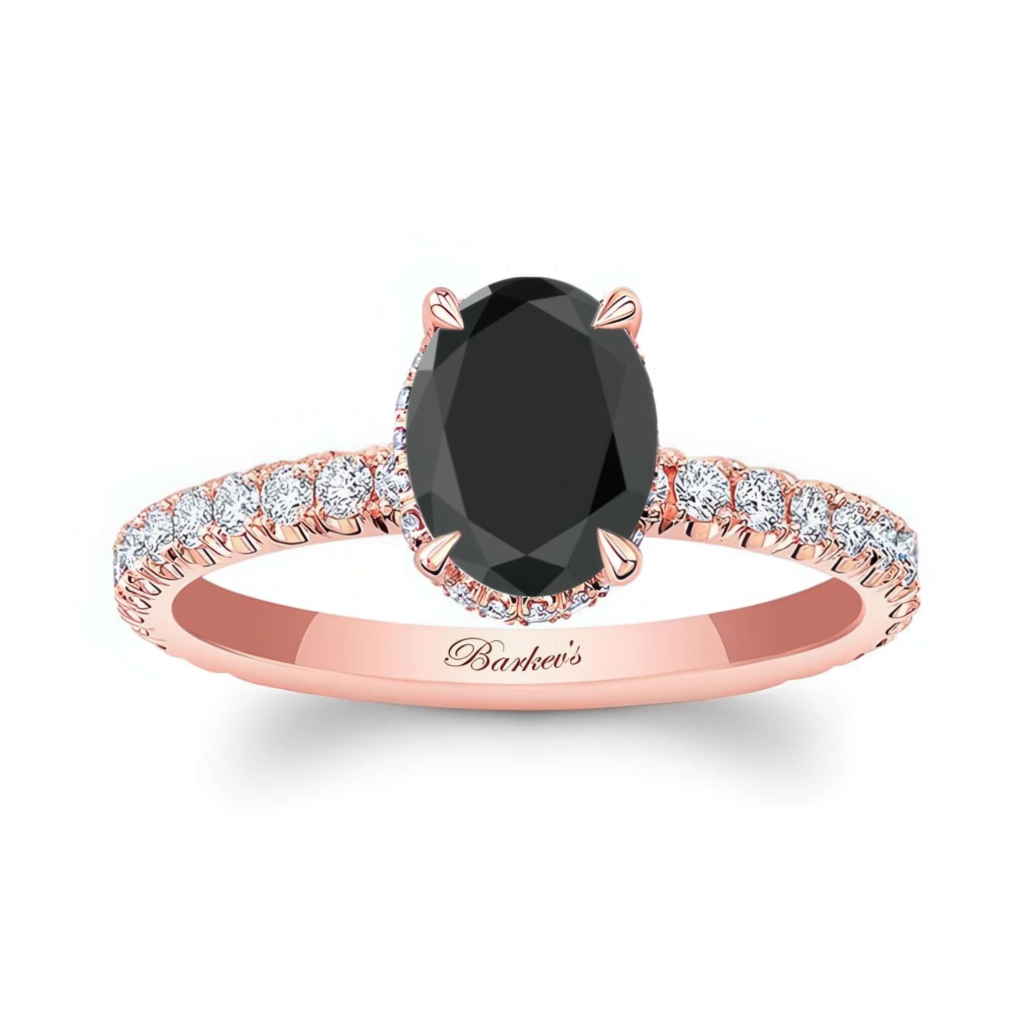 1.25 Carat Oval Black And White Diamond Ring