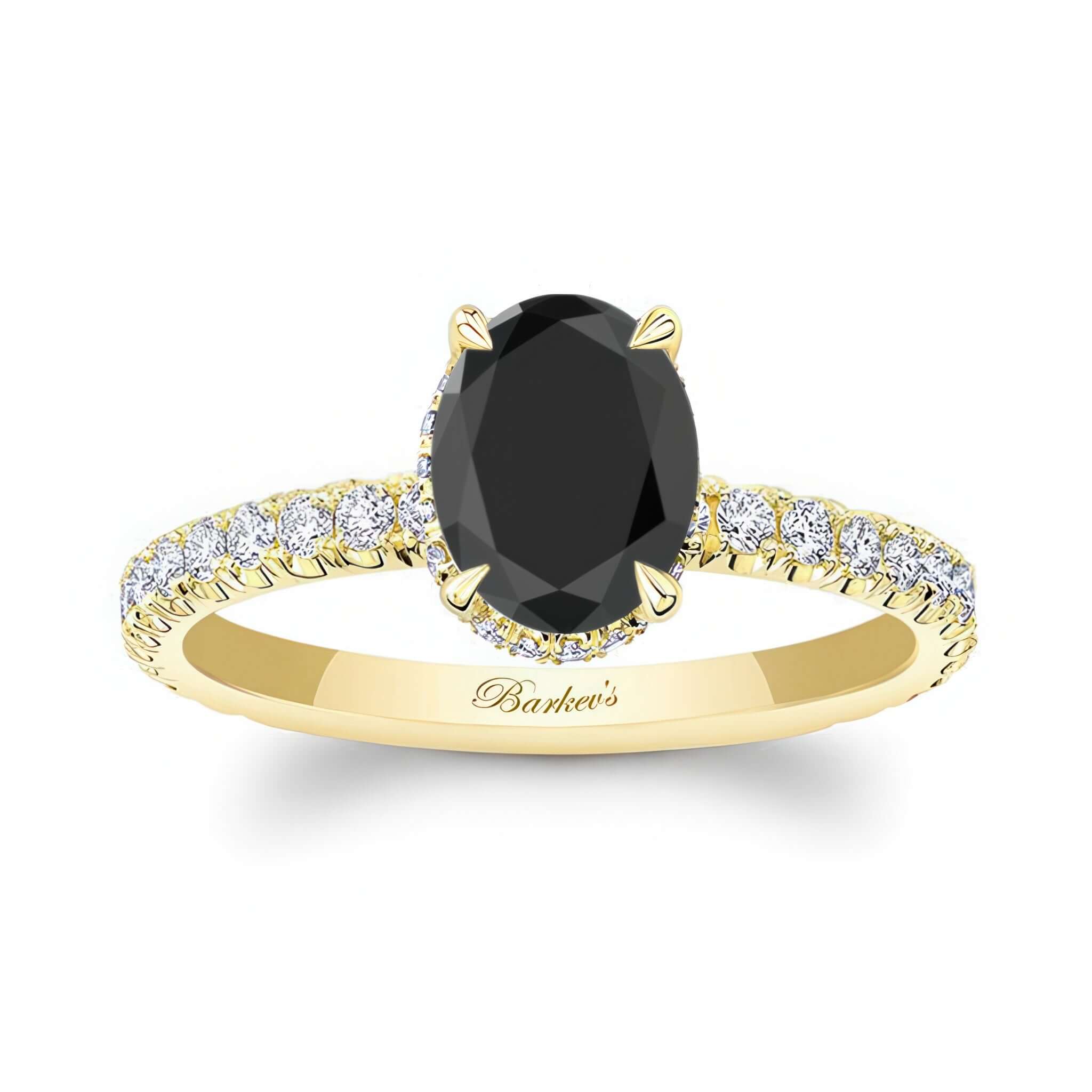 1.25 Carat Oval Black And White Diamond Ring