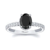 1.25 Carat Oval Black And White Diamond Ring