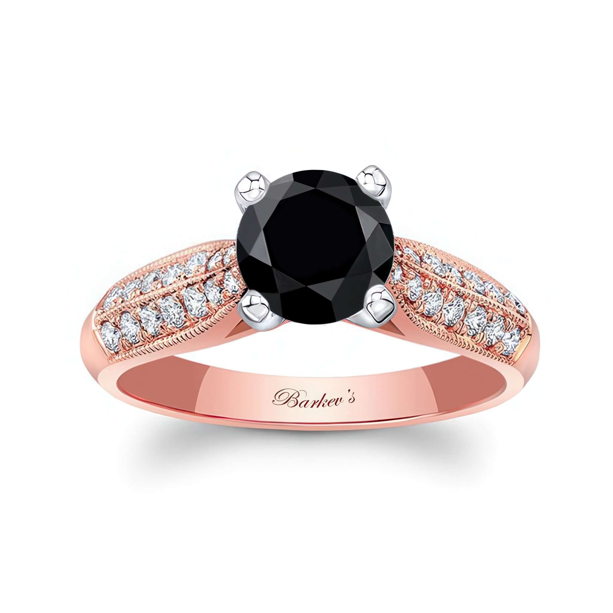 2 Row Black And White Diamond Ring