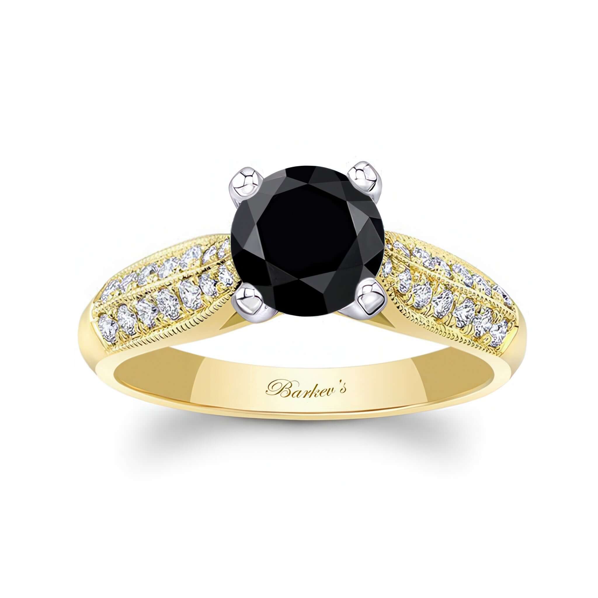 2 Row Black And White Diamond Ring