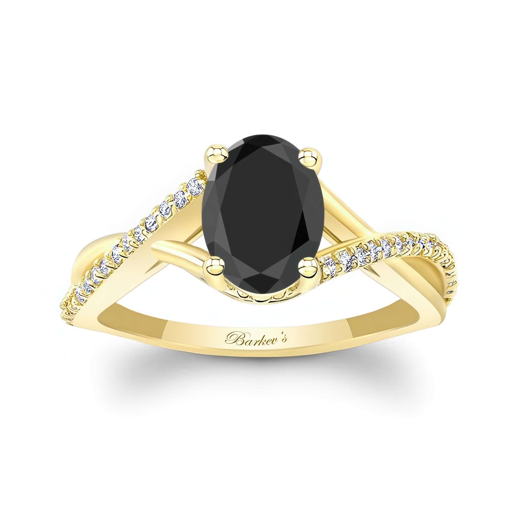 One Carat Oval Black And White Diamond Ring