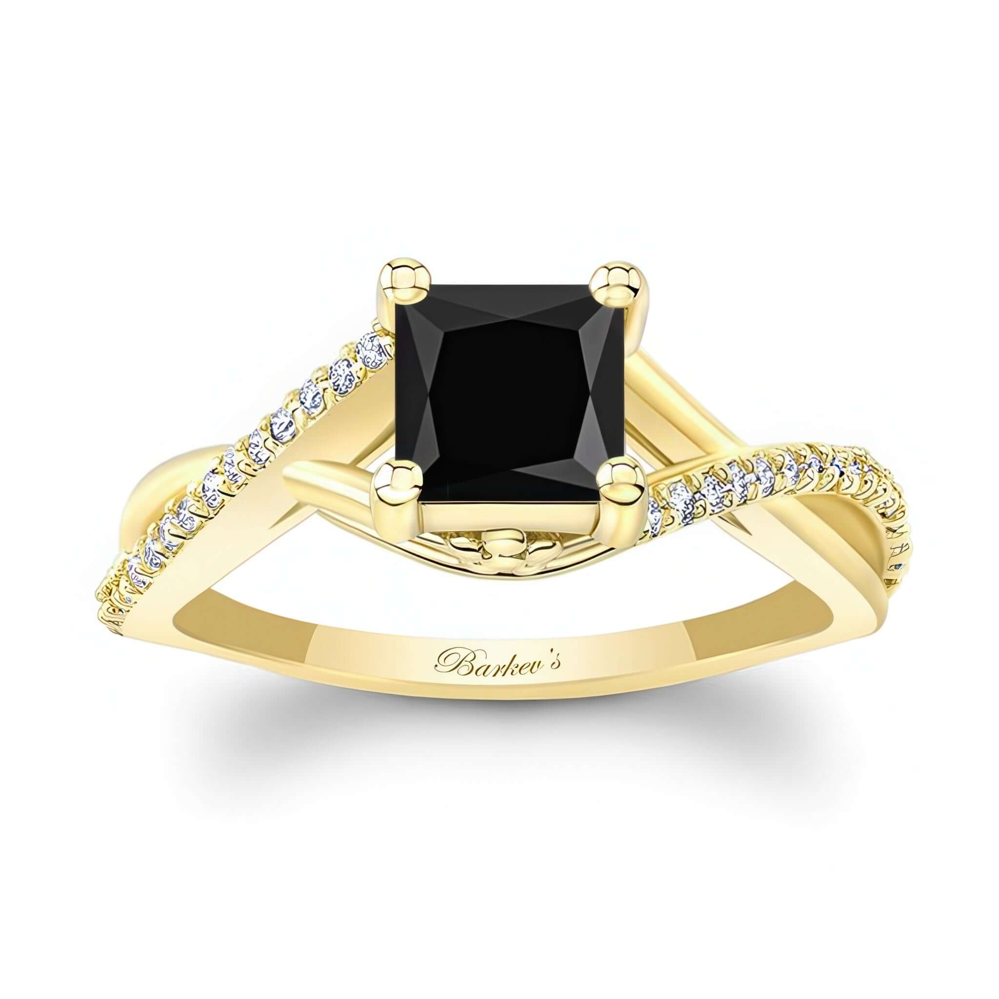 One Carat Princess Cut Black And White Diamond Ring