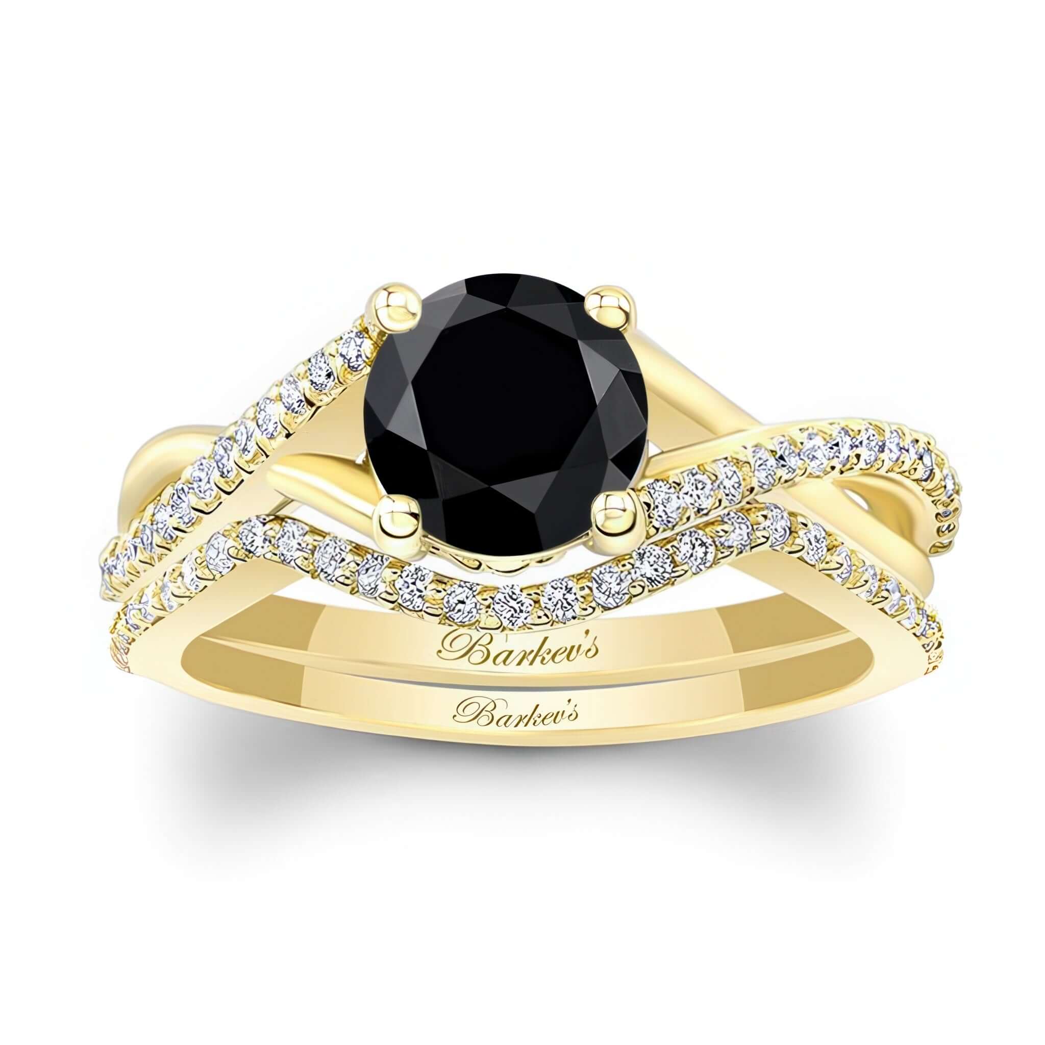 One Carat Black And White Diamond Bridal Set