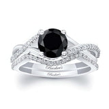 One Carat Black And White Diamond Bridal Set