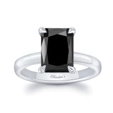 Radiant Cut Black Diamond Solitaire Engagement Ring