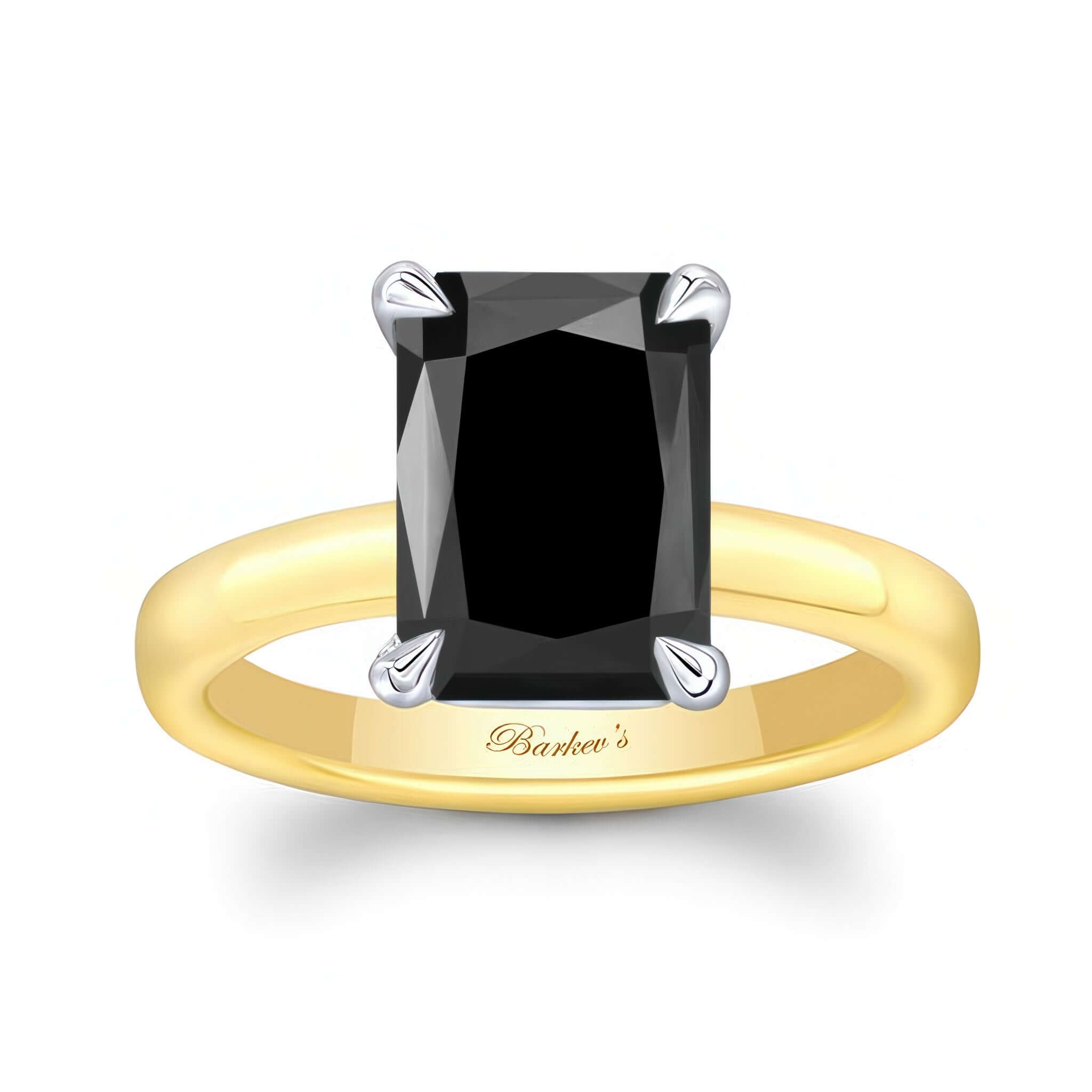 Radiant Cut Black Diamond Solitaire Engagement Ring