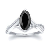 3 Carat Marquise Black And White Diamond Ring