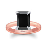 Lori Emerald Cut Black Diamond Solitaire Engagement Ring