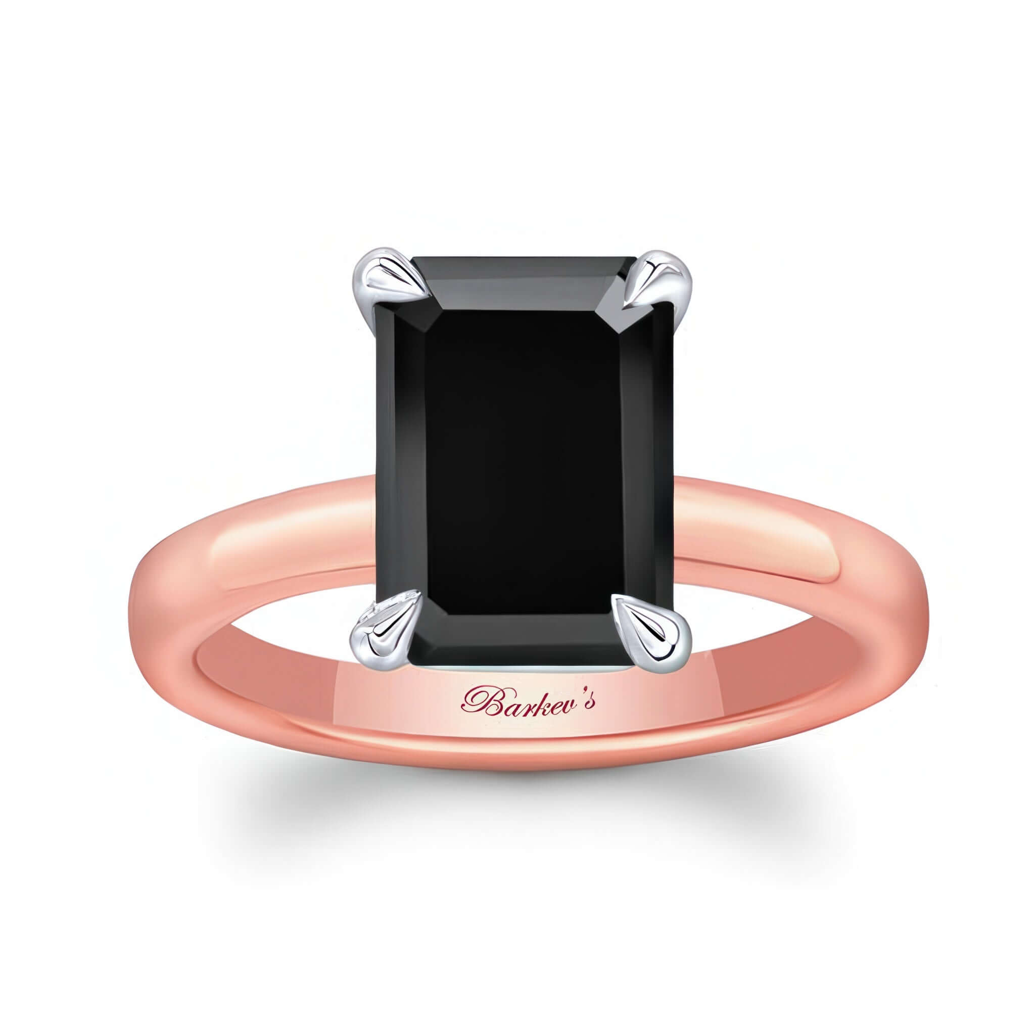 Emerald Cut Black Diamond Solitaire Engagement Ring