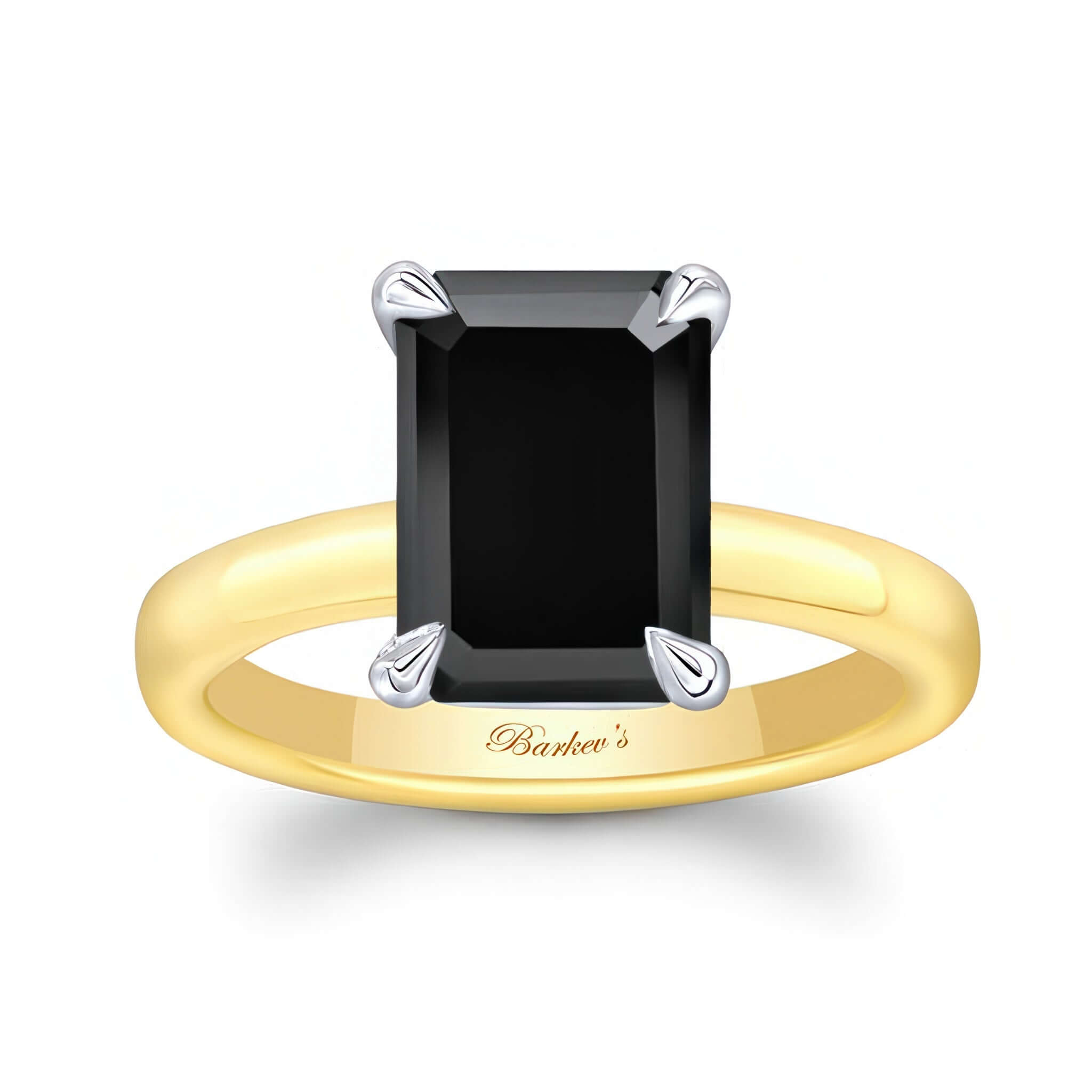 Emerald Cut Black Diamond Solitaire Engagement Ring