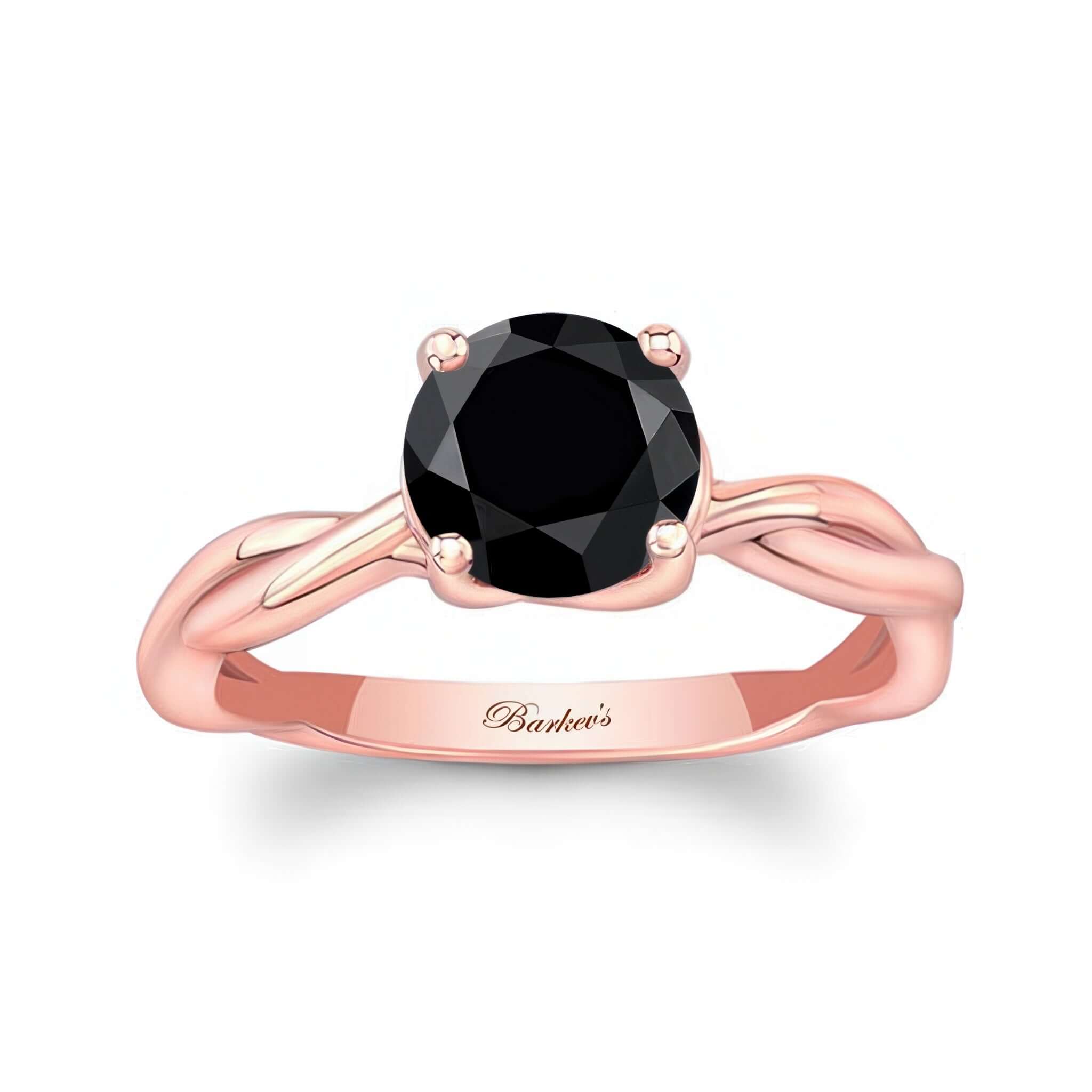 Black Diamond Twist Solitaire Engagement Ring