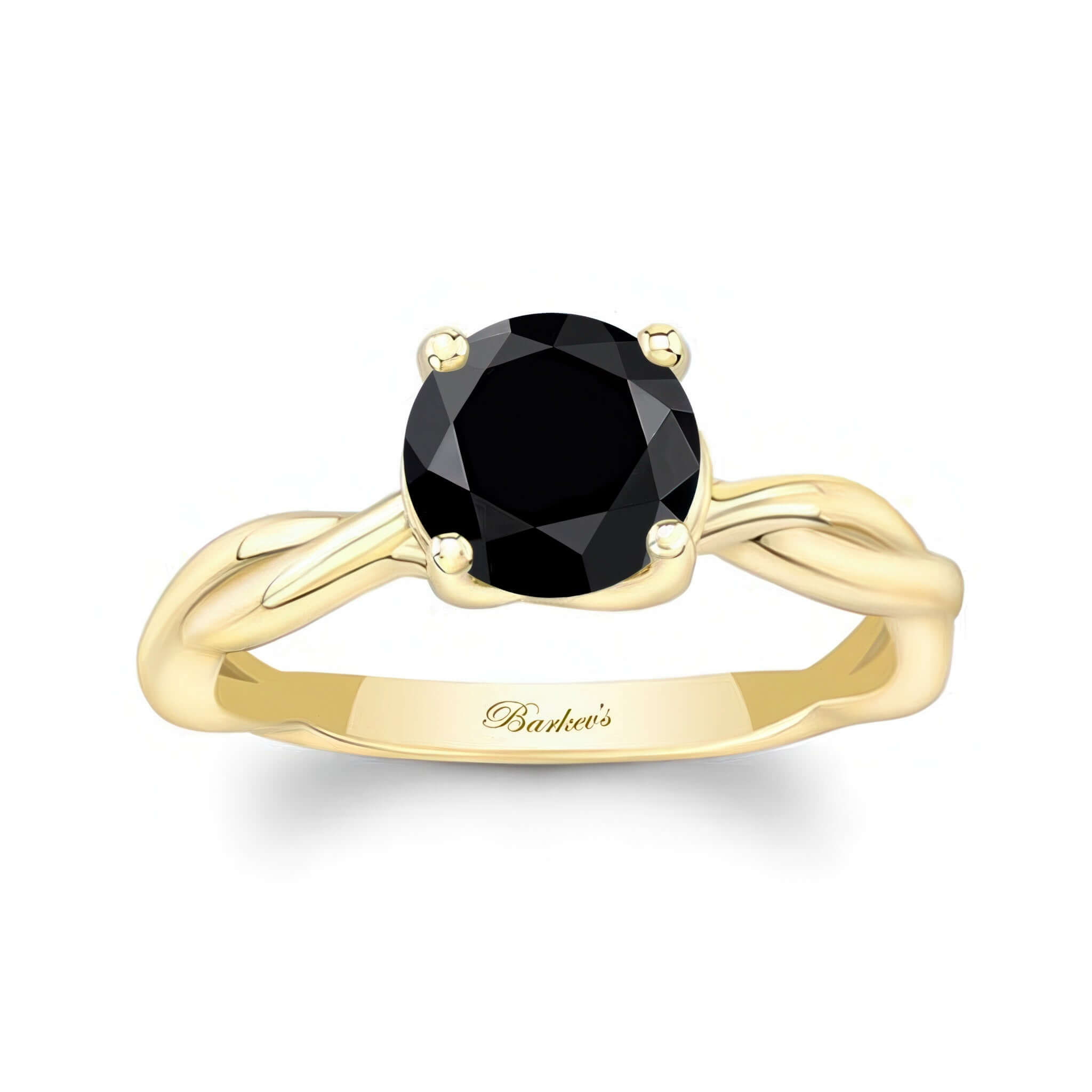Black Diamond Twist Solitaire Engagement Ring