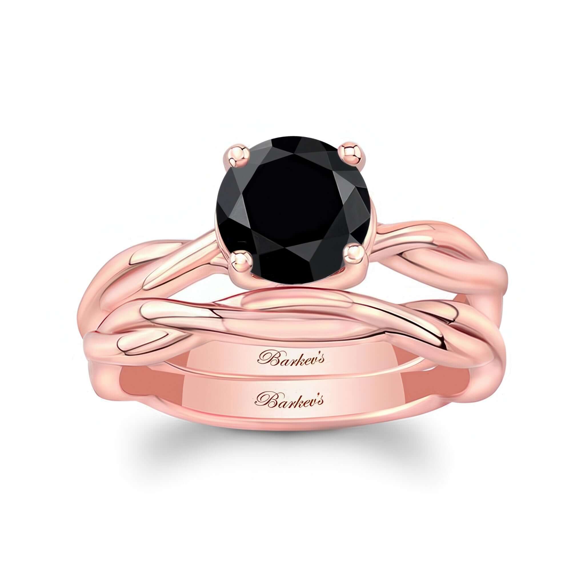 Black Diamond Twist Solitaire Bridal Set