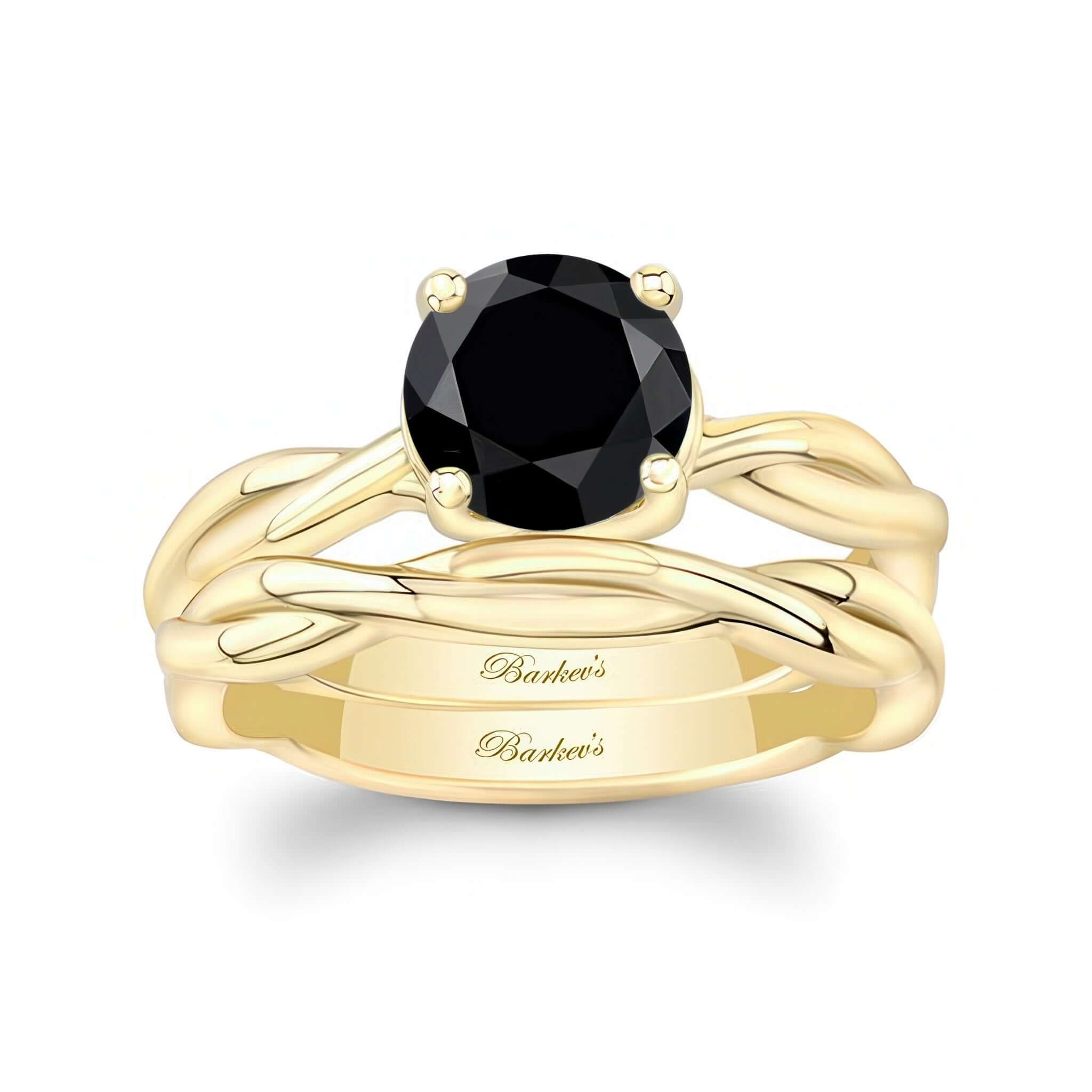 Black Diamond Twist Solitaire Bridal Set