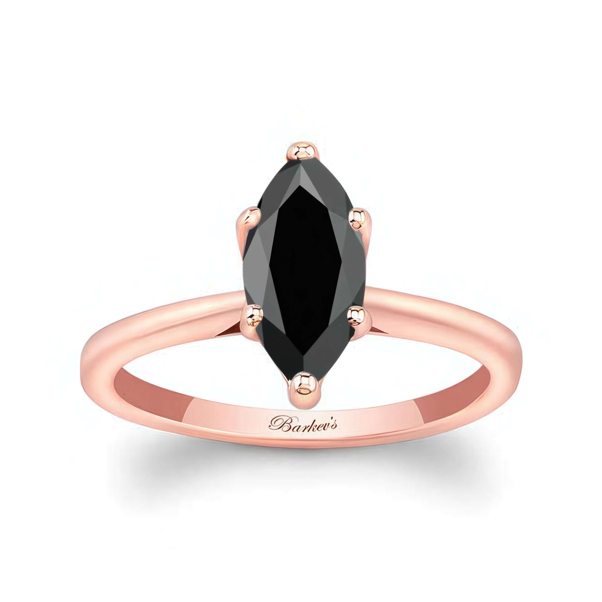 Marquise Black Diamond Solitaire Ring