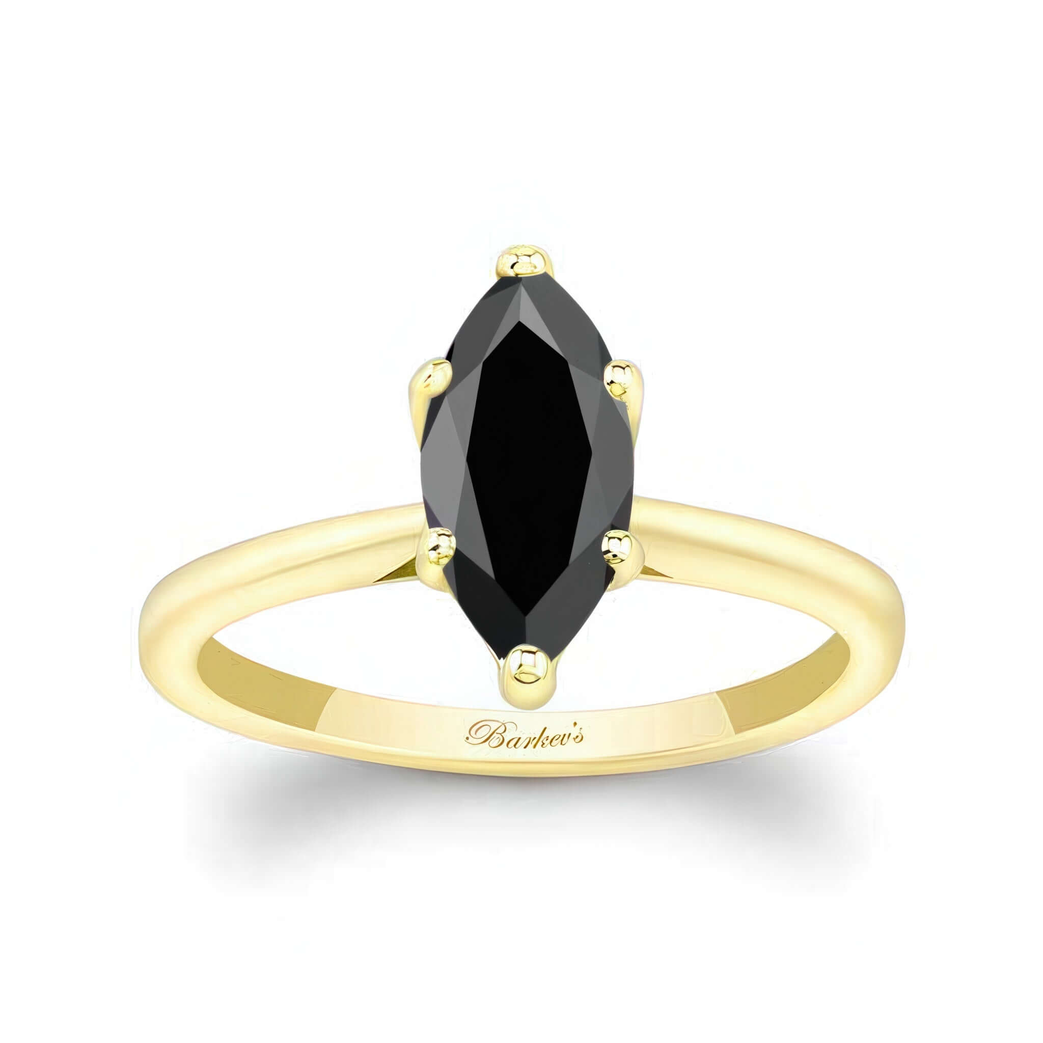 Marquise Black Diamond Solitaire Ring
