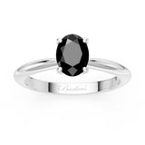 1 Carat Oval Solitaire Black Diamond Ring