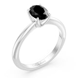 1 Carat Oval Solitaire Black Diamond Ring