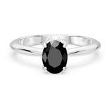 1 Carat Oval Solitaire Black Diamond Ring