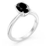 1 Carat Oval Solitaire Black Diamond Ring