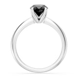 1 Carat Oval Solitaire Black Diamond Ring