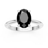 1 Carat Oval Solitaire Black Diamond Ring