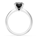 1 Carat Oval Solitaire Black Diamond Ring