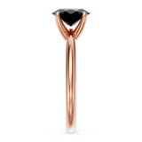 1 Carat Oval Solitaire Black Diamond Ring