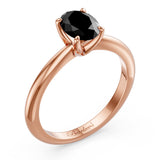 1 Carat Oval Solitaire Black Diamond Ring