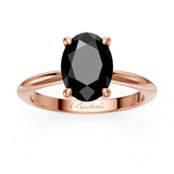 1 Carat Oval Solitaire Black Diamond Ring
