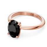 1 Carat Oval Solitaire Black Diamond Ring