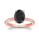 2 Carat Oval Solitaire Black Diamond Ring