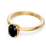 1 Carat Oval Solitaire Black Diamond Ring