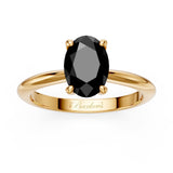 1 Carat Oval Solitaire Black Diamond Ring