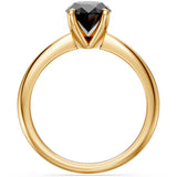 1 Carat Oval Solitaire Black Diamond Ring