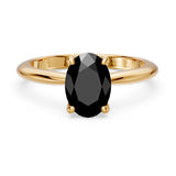1 Carat Oval Solitaire Black Diamond Ring
